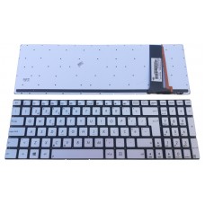 Teclado Asus N56 | N76 | N550 | N750 | U500 | R500 | R501 | R505 | R514 | R750 | Q550 Retroiluminado - Prata