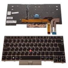 Teclado Lenovo Thinkpad Yoga E480 | E490 | L380 | L390 | L480 | T480 | T490 Track Stick Retroiluminado - Moldura Prata