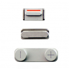 Set de Botões (ON/OFF, Volume e Silencio) iPhone 5 Prateado