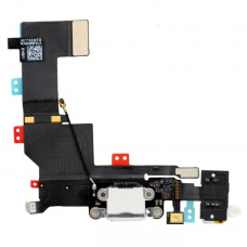 Flex Cable com conector de carga, dados e acessórios, conector jack de 3,5, microfone e cabo RF iPhone 5S Branco