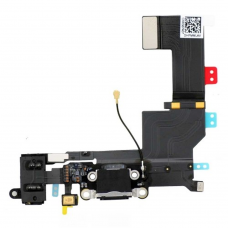 Flex Cable com conector de carga, dados e acessórios, conector jack de 3,5, microfone e cabo RF iPhone 5S Preto