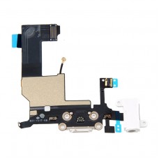 Flex cable com conector de carga, dados e acessórios, conector jack de 3,5, microfone e cabo RF iPhone 5 Branco